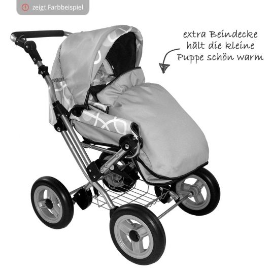Zekiwa Kombi-Puppenwagen Zeki de Luxe - Herzen - Violett