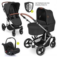 3in1 Kinderwagen-Set Aversa 4 - Circle Edition - inkl. Babywanne, Autositz, Sportsitz & Zubehörpaket - Woven Graphite