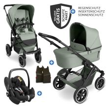 Set passeggino 3in1 Salsa 5 Air - incluso navicella, seggiolino auto Pebble Pro, seggiolino sportivo con pacchetto accessori XXL - Pino