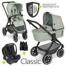 3in1 Kinderwagen-Set Samba - inkl. Babywanne, Autositz Tulip, Sportsitz und Zubehörpaket - Classic Edition - Pine