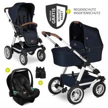 3in1 Kinderwagen-Set Viper 4 mit Lufträdern - inkl. Babyschale Tulip & XXL Zubehörpaket - Shadow