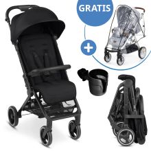 Buggy & pushchair Ping Two Trekking with flat reclining position, carrycot, carrying strap, cup holder & rain cover - Ink