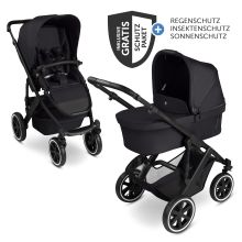 Kombi-Kinderwagen Salsa 5 Air inkl. Babywanne & Sportsitz mit XXL-Zubehörpaket - Pure - Coal