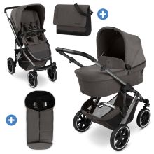 Kombi-Kinderwagen Salsa 5 Air inkl. Wickeltasche Urban, Winterfußsack, Babywanne & Sportsitz - Almond