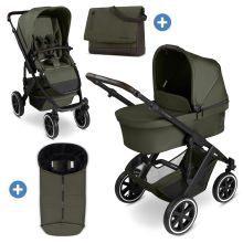 Kombi-Kinderwagen Salsa 5 Air inkl. Wickeltasche Urban, Winterfußsack, Babywanne & Sportsitz - Pure - Avocado