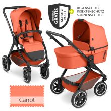 Samba baby carriage - incl. carrycot & sports seat with XXL accessory pack - Carrot
