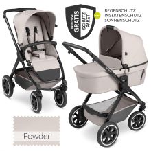 Samba baby carriage - incl. carrycot & sports seat with XXL accessory pack - Powder