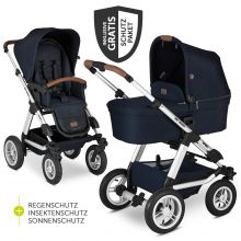 Kombi-Kinderwagen Viper 4 mit Lufträdern - inkl. Babywanne, Sportsitz & XXL Zubehörpaket - Shadow