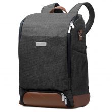 Tour changing backpack with large front compartment - incl. changing mat & accessories - Diamond Edition - Asphalt