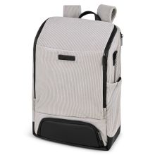 Tour changing backpack with large front compartment - incl. changing mat & accessories - Biscuit