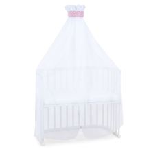 Mosquito net and canopy for all co-sleeper beds up to 96 cm long - Stars Berry - White