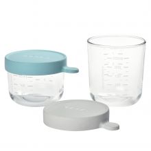 2-tlg. Aufbewahrungbehälter-Set aus Glas 150 + 250 ml - Light Mist
