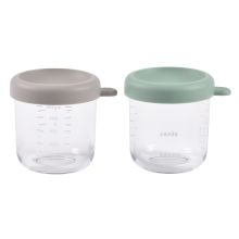 2er Set Aufbewahrungsbehälter aus Glas 250 ml - Sage Green Gazelle