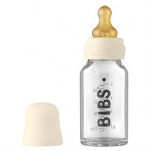 Glas-Flasche Baby Bottle Complete 110 ml + Latex-Trinksauger langsamer Nahrungsfluss - Ivory