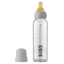 Glass bottle Baby Bottle Complete 225 ml + latex teat slow food flow - Cloud