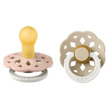 Glow pacifier 2-pack Boheme Night Glow - Natural rubber - Blush / Vanilla - Size 0-6 M