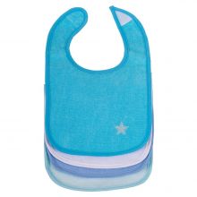 Klett-Lätzchen 4er Pack - Blau