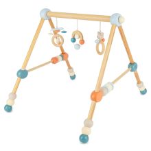 Height-adjustable wooden baby gym trapeze - bear