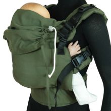 DidyFix Fullbuckle baby carrier from birth - 3.5 kg - 20 kg - squat-spread position, tummy, back and hip carry, 100% organic cotton - Olive