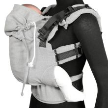 DidyFix Fullbuckle baby carrier from birth - 3.5 kg - 20 kg - squat-spread position, tummy, back and hip carry, 100% organic cotton - Siber