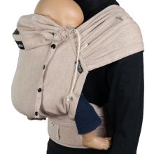 DidyKlick 4u Halfbuckle baby carrier from birth - 3.5 kg - 20 kg - squat-spread position, tummy, back and hip carry, 100% organic cotton - cinnamon