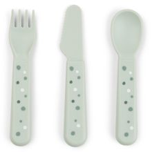 3-piece cutlery set - Happy Dots - Green