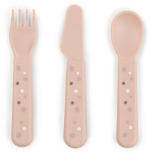 3-piece cutlery set - Happy Dots - Powder