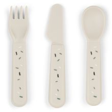 3-piece cutlery set - Happy Dots - Sand