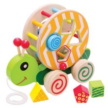 Snail pull-along toy - with pegging game