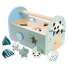 Pegging game / peg box with 8 pieces - Panda
