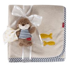 2-tlg. Set Kuscheldecke + Greifling 75 x 100 cm - Otter