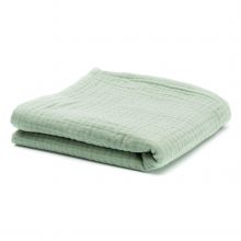 Musselindecke Soft 2-lagig 85 x 85 cm - Salbei