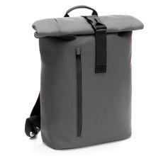 Oslo changing backpack in roll-top design with variable storage space incl. changing mat, bottle warmer & fastening hooks - gray