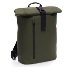 Oslo changing backpack in roll-top design with variable storage space incl. changing mat, bottle warmer & fastening hooks - green