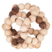 Greifling Elastik mit Perlen aus Holz - Natur