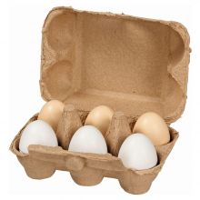 Kaufladenzubehör 6 Eier mit Klettverbindung im Karton
