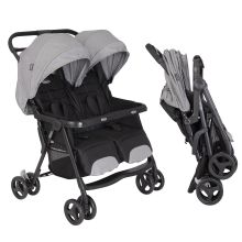 Sibling & twin stroller DuoRider only 12.1 kg weight with reclining position incl. rain cover - Steeple Gray