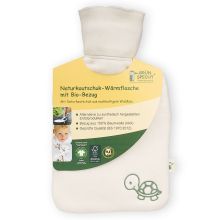 Wärmflasche aus Naturkautschuk mit Bezug aus Bio-Baumwolle - Schildkröte