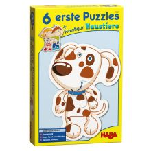 6 erste Puzzles - Haustiere mit Spielfigur - 19 Teile