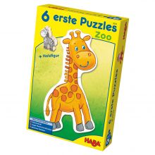 6 erste Puzzles Zoo mit Spielfigur - 20 Teile