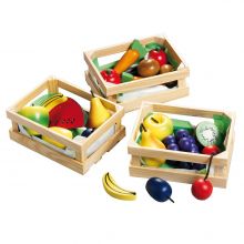 Holzkiste mit Obst & Gemüse aus Holz - verschiedene Sorten