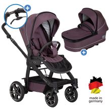 2in1 Rock IT GTR Outdoor baby carriage set for baby carriages up to 22 kg with buckle pusher, handbrake, sports seat, Premium folding bag & rain cover - Amethyst