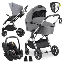 3in1 stroller set Vision X Trio Set Silver - incl. Maxi-Cosi i-Size Pebble Pro & XXL accessory pack - Melange Grey