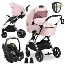 3in1 stroller set Vision X Trio Set Silver - incl. Maxi-Cosi i-Size Pebble Pro & XXL accessory pack - Melange Rose