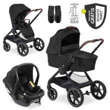 3in1 Kinderwagen-Set Walk N Care Air Trio Set inkl. i-Size Babyschale Drive N Care & XXL Zubehörpaket - Black