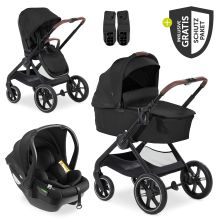 3in1 Kinderwagen-Set Walk N Care Trio Set inkl. i-Size Babyschale Drive N Care & XXL Zubehörpaket - Black