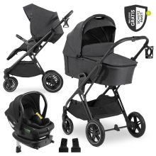 4in1 stroller set Vision X Trio Set - incl. i-Size infant car seat & Isofix Base & XXL accessory set - Melange Black
