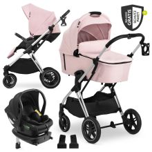 4in1 stroller set Vision X Trio Set - incl. i-Size infant car seat & Isofix base & XXL accessory set - Melange Rose