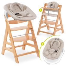 Alpha Plus Nature Set neonato 4 pezzi Disney Pooh - seggiolone + inserto neonato e sdraietta + cuscino di seduta