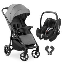 Buggy Shop N Care con seggiolino auto Pebble Pro - Grigio